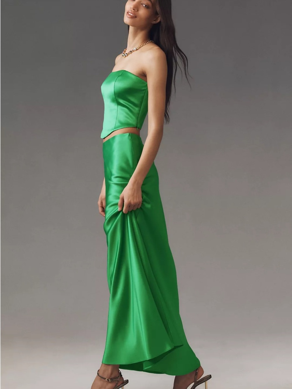 Mare Mare Evie Strapless Satin Skirt - Picture 3 of 10